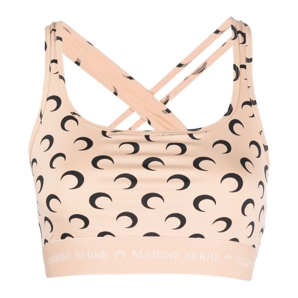 Marine serre all over moon crop top